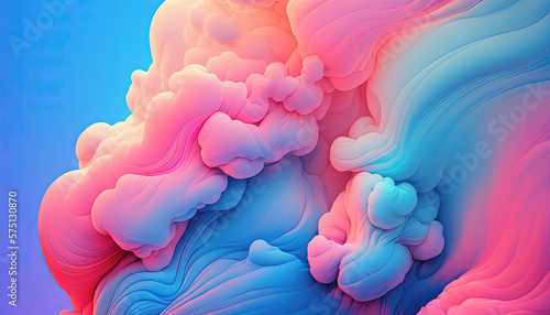 Colorful Cotton Candy Clouds Abstract Background Wallpaper Generative AI