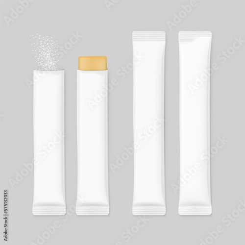 Realistic seal sticks mockup. Vector illustration. Possibility use for granulated, powder or liquid products. EPS10.	
