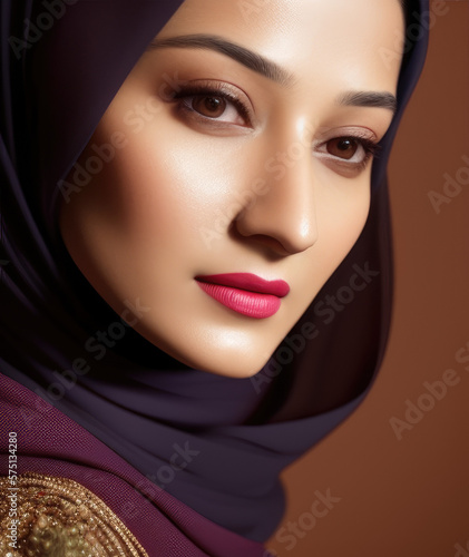 ethnic woman in hijab, Generative AI