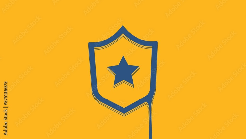 Blue Military reward medal icon isolated on orange background. Army sign. 4K Video motion graphic animation Blue Military reward medal icon isolated on orange background. Army sign. 4K Video motion graphic animation
