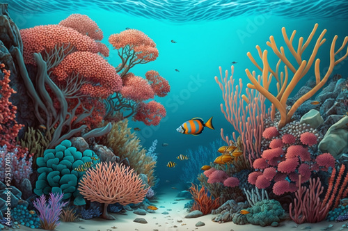 Australia coral reef with fish and corals © Kiss
