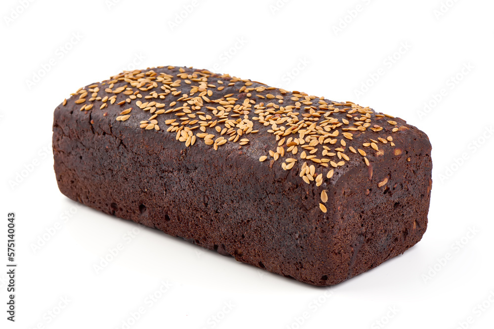 Rye bread with seeds, isolated on white background. Rye bread with seeds, isolated on white background.