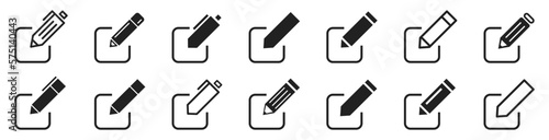 Set of edit icons. Edit pen icon collection. Vector isolated illustration.