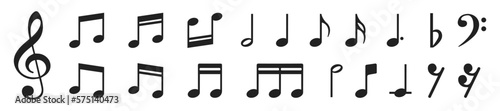 Obraz na plátně Music notes icon set