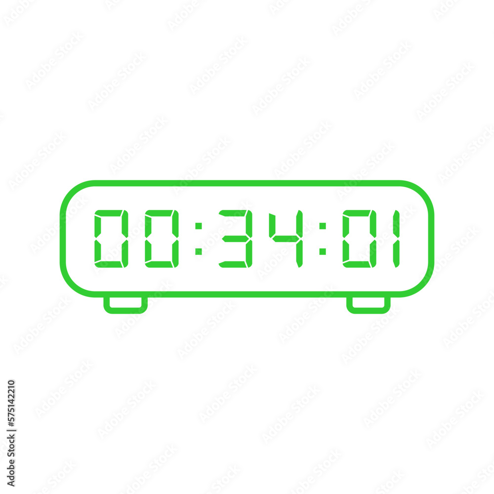 Digital clock icon vector design illustration. Digital clock icon vector design illustration.