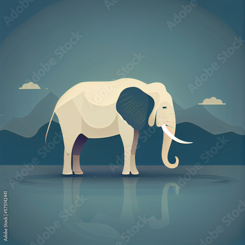 Vector illustration of an elephant  created with Generative AI technology