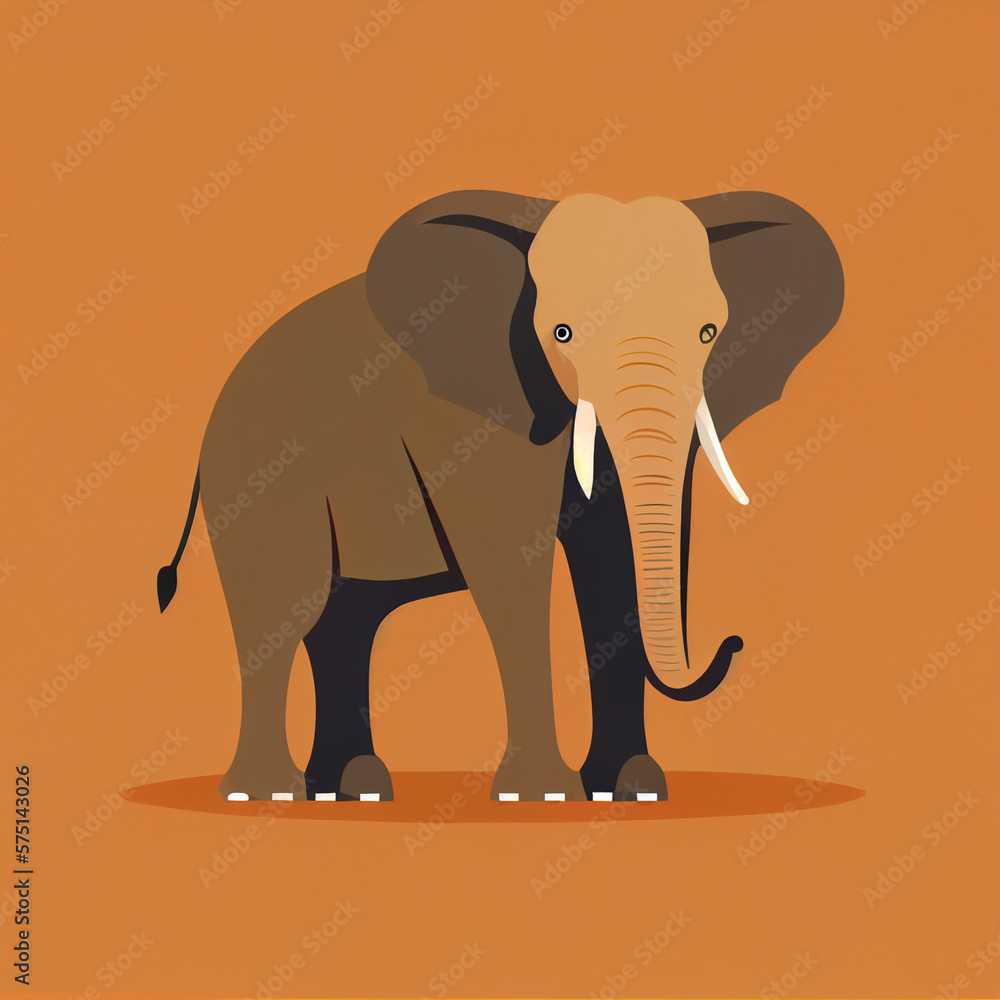 Vector illustration of an elephant, created with Generative AI technology