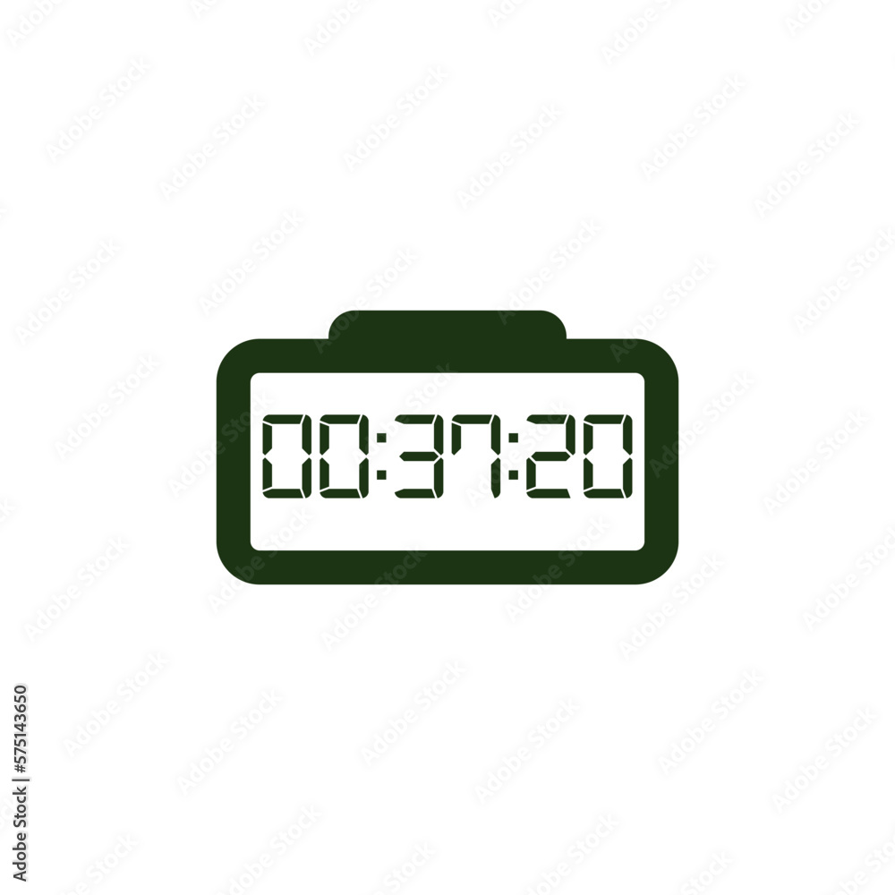 Digital clock icon vector design illustration. Digital clock icon vector design illustration.