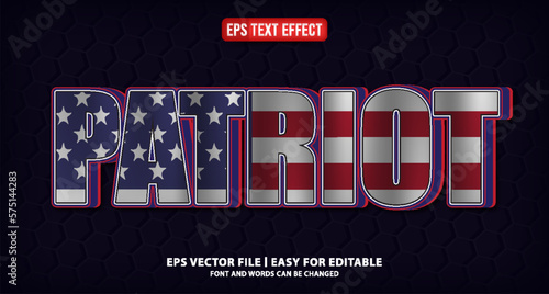 patriot editable text effect vector eps
