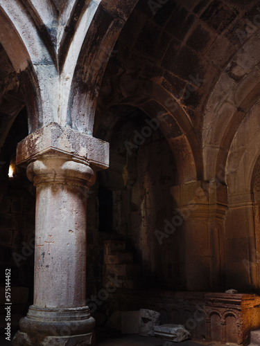 Goshavank, Nor Getik is an Armenian medieval monastic complex of the XII-XIII centuries in the village of Gosh, Tavush region of Armenia. Interior, dome and arched vaults photo