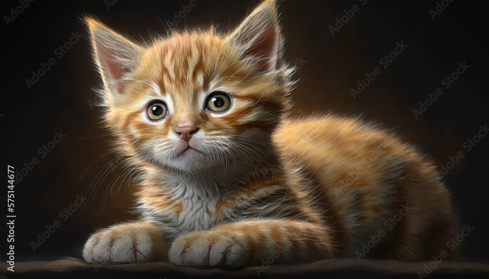 cute adorable ginger tabby kitten