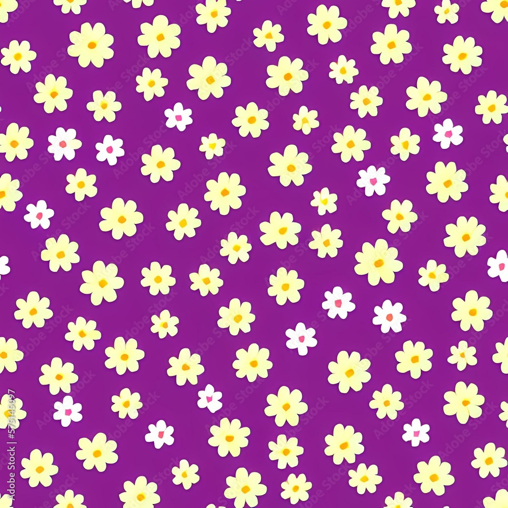 Flower pattern created with generative ai technology