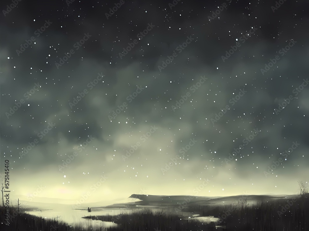 Foggy night created with generative ai technology Foggy night created with generative ai technology