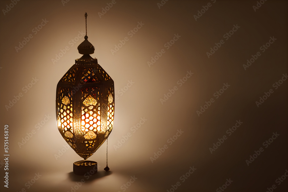 Islamic background with copy space for a special event like Ramadan or Eid Al-Fitr, generative ai Islamic background with copy space for a special event like Ramadan or Eid Al-Fitr, generative ai