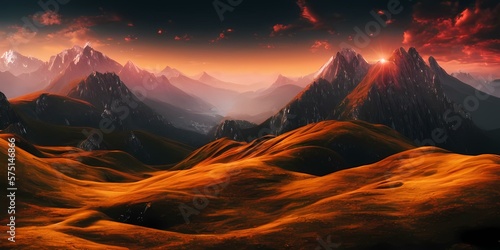 Captivating Mountain Landscapes: Inspiring Digital Art Wallpapers for a Serene and Adventurous Desktop Experience.