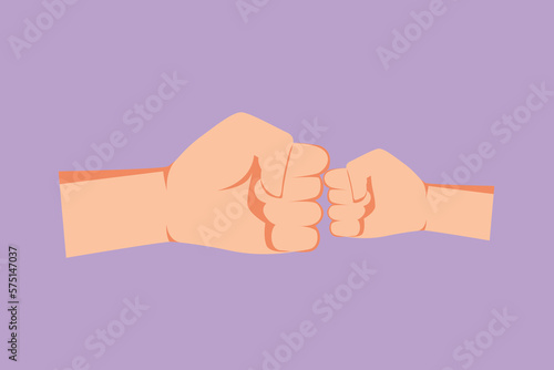 Wallpaper Mural Cartoon flat style drawing son and father fist touching each other. Man and kid holding hands together. Boy have bonding with his father. Happy family with newborn. Graphic design vector illustration Torontodigital.ca