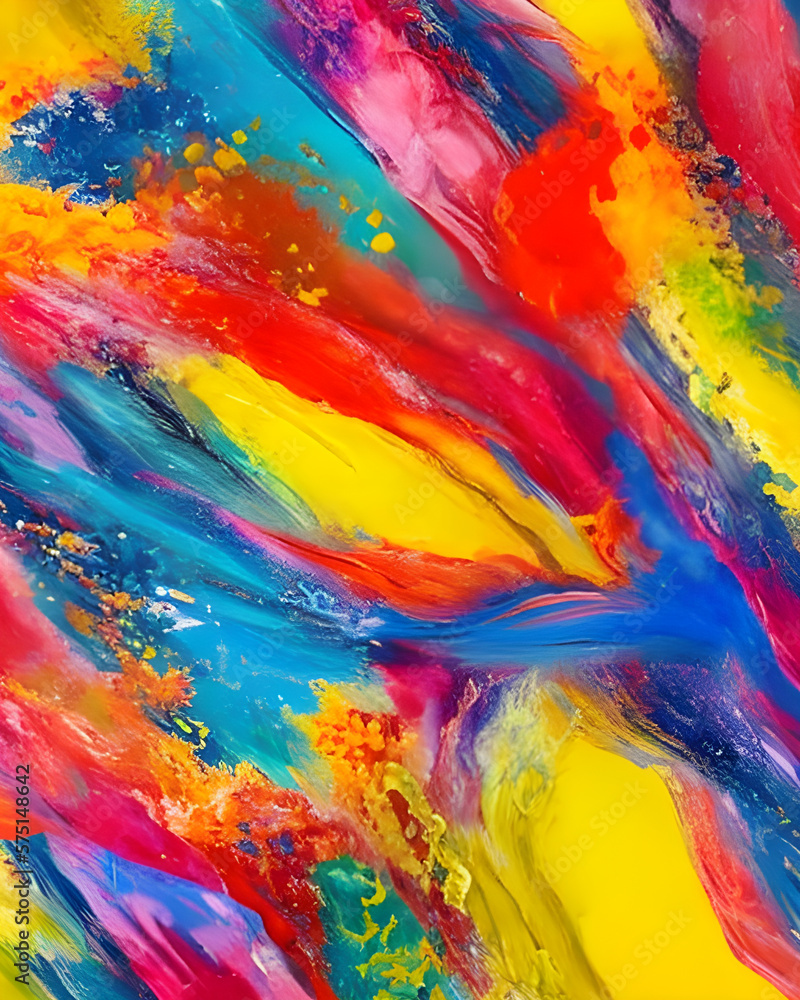 Multicolored abstract painting background wallpaper created with generative AI