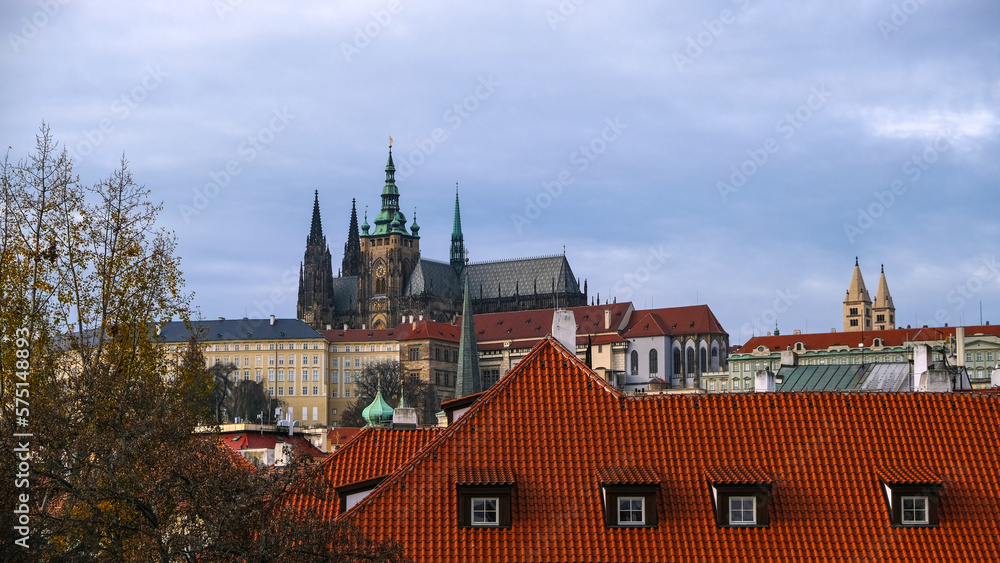 Hradčany Prague Castle with St. Vitus Cathedral.