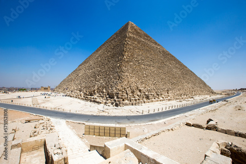 pyramids with a beautiful sky of Giza in Cairo  Egypt.