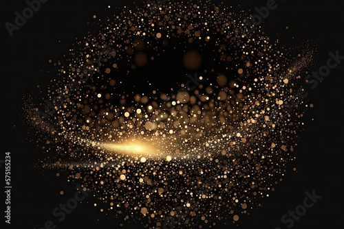 Glittering vector dust on a black background. Golden sparkling lights. Christmas Holiday glow particle. Magic star effect. Shine background. Festive party design, christmas, light, water, snow, star, 