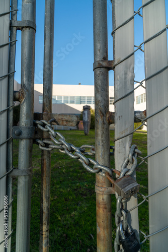 Locked fences at the Alameda Naval Base