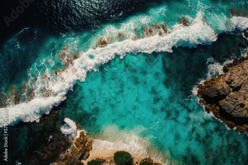 Beautiful view of the sea from above. Generative AI