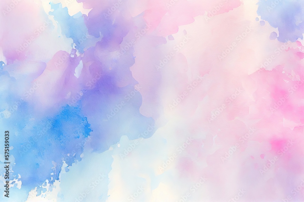Watercolor Pink Blue White Texture Generative AI