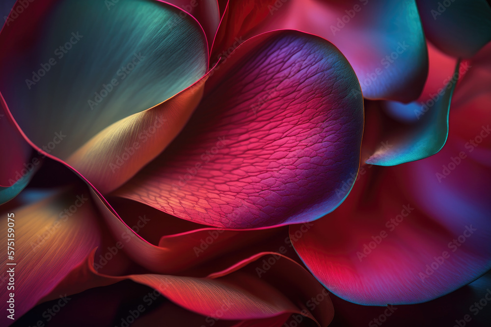 Colorful rose petals background. Generative AI