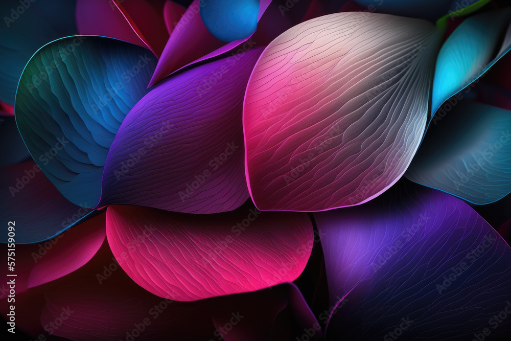 Colorful rose petals background. Generative AI