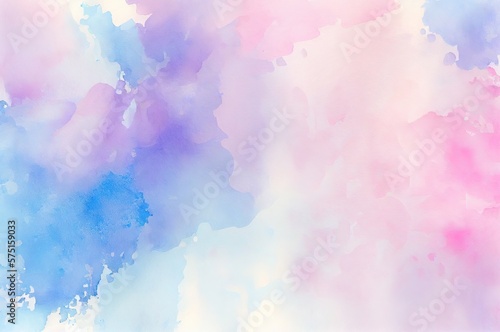 Watercolor Pink Blue White Texture Generative AI