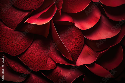 Obraz na płótnie Red rose petals background. Generative AI w salonie