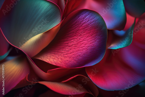 Obraz na płótnie Colorful rose petals background. Generative AI w salonie