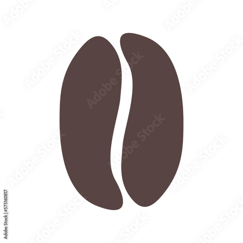 stylized organic shaped brown coffee bean symbol icon. vector image.