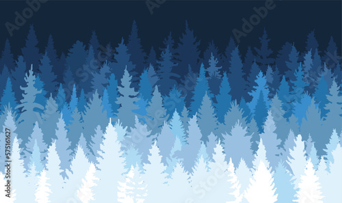 Flat design vector conifer forest