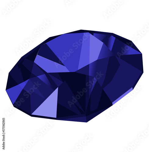 Sapphire precious stone isolated over transparent background png illustration. Expensive jewellery element, blue gemstone shape, jewellery shop logo concept
