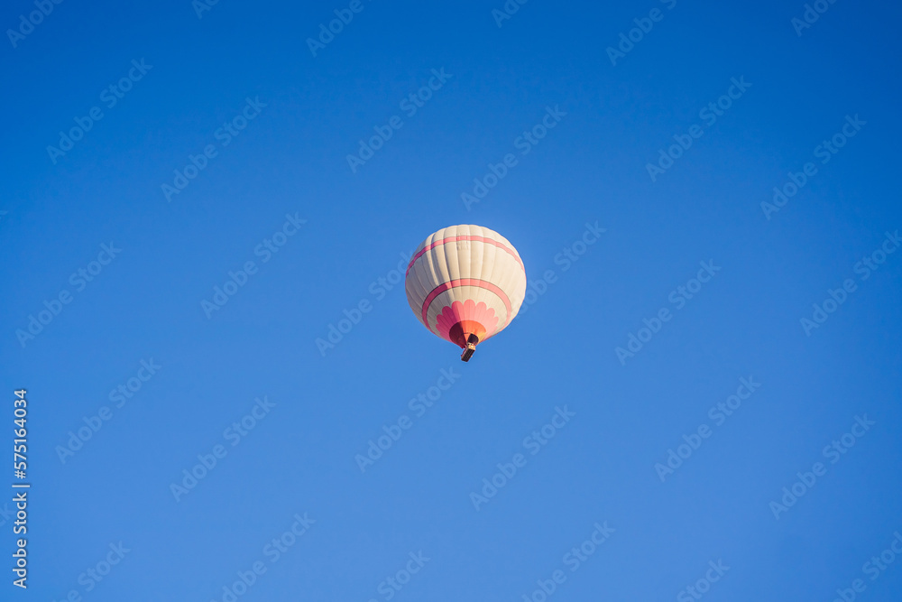 Fototapeta premium Beautiful hot air balloons over blue sky