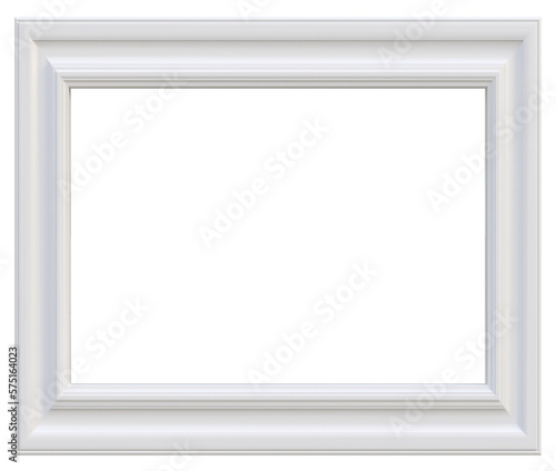 White empty picture frame isolated on transparent background