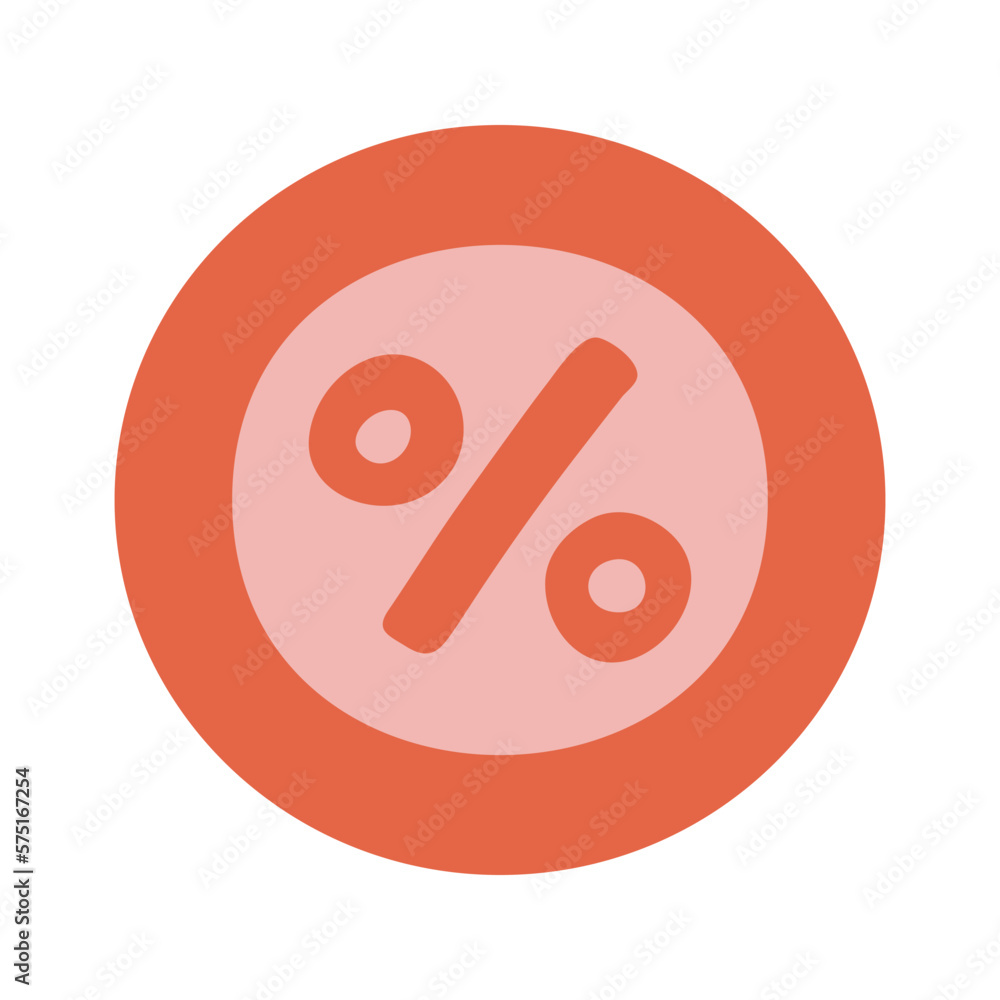 Percent sign in flat vector style. Hand drawn vector illustration online shopping Percent sign in flat vector style. Hand drawn vector illustration online shopping