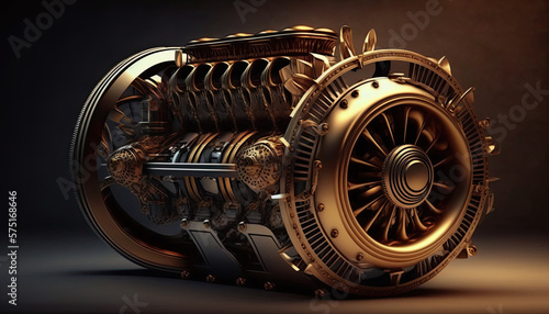 Illustration of a concept car engine.