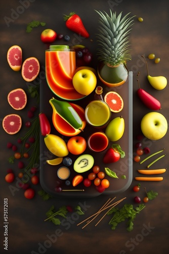 Fruits & vegetables neatly organized 