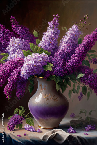 lilac bouquet arrangement - generative ai