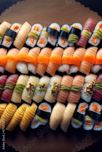 Valentine's day sushi, sashimi, japanese food, GENERATIVE AI