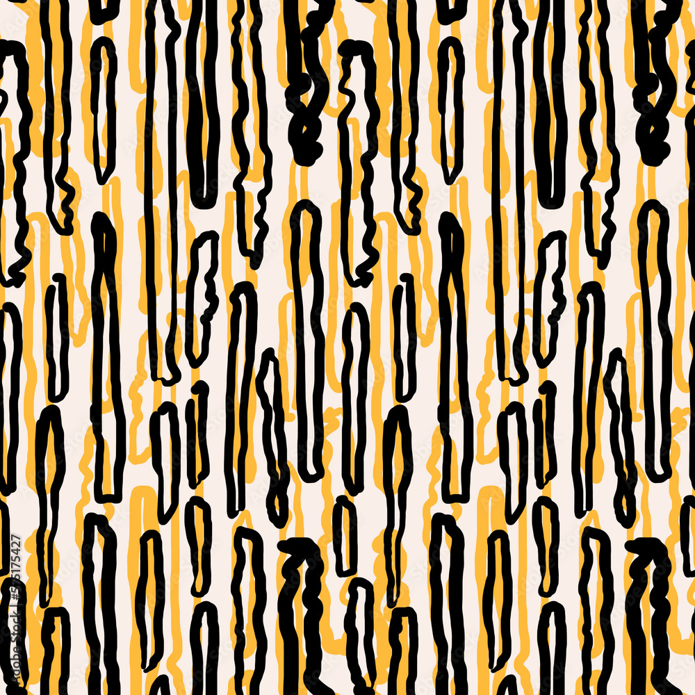 Seamless hand draw illustration minimal lines, brush stripes, geometric pattern. Seamless hand draw illustration minimal lines, brush stripes, geometric pattern.