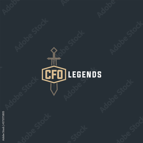 sword shield logo design template, vector icon Illustration