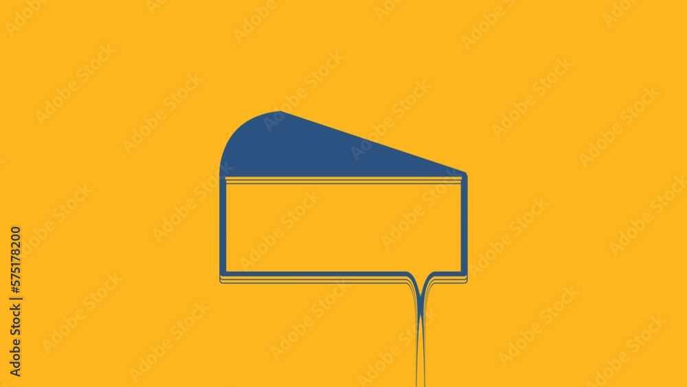 Blue Cheese icon isolated on orange background. 4K Video motion graphic animation Blue Cheese icon isolated on orange background. 4K Video motion graphic animation