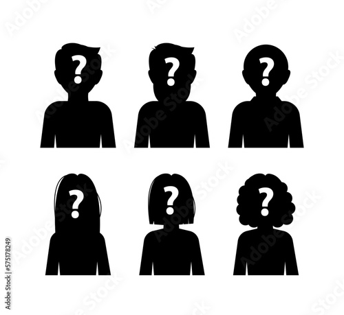 Unknown person. Incognito, Anonymous male. silhouette profile avatar. Vector illustration.