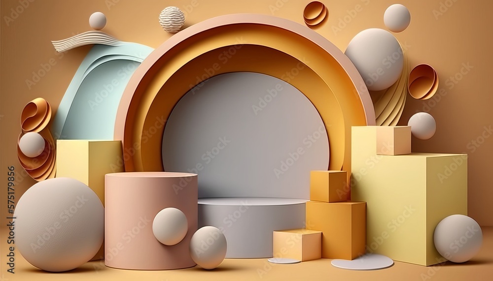 Sales Concept Scene with Podium to Insert Products Sales Concept Scene with Podium to Insert Products