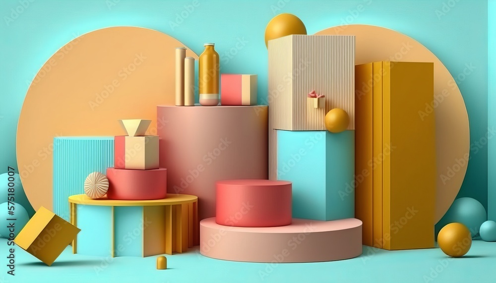 Sales Concept Scene with Podium to Insert Products Sales Concept Scene with Podium to Insert Products
