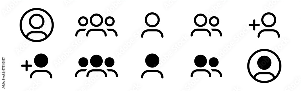 User profile icon. group symbol. login or access authentication signs, vector illustration