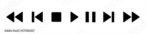 Media player icon. play symbol signs, vector illustration